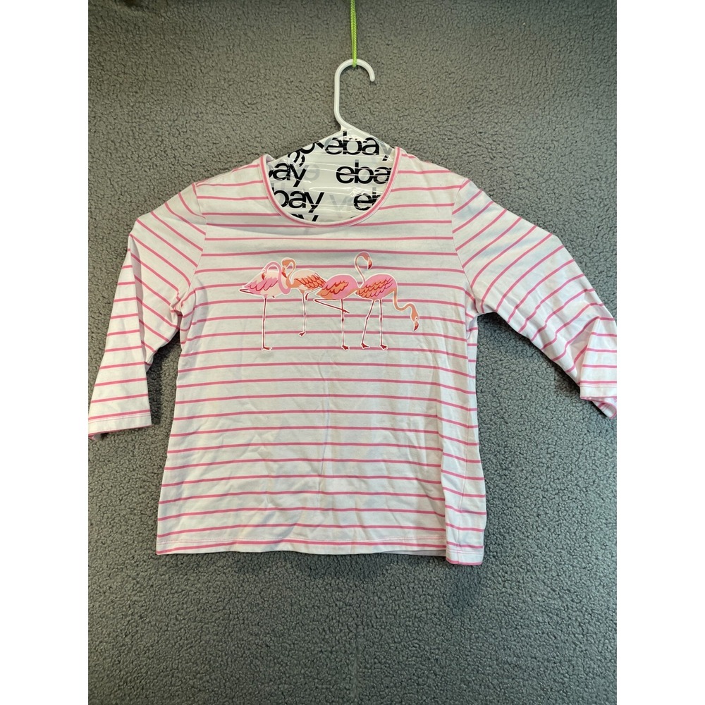Coral Bay pullover womens size‎ PS long sleeve Rayon striped